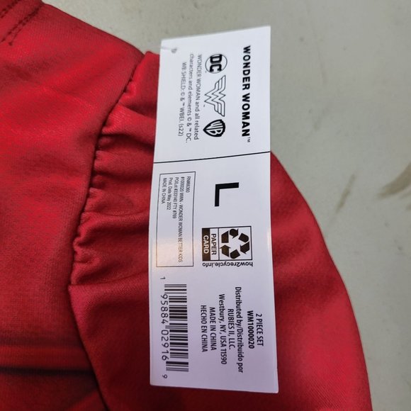 New DC Wonder Woman Girl’s Costume Size Large 10-12 Rubies Dress Up Outfit - Picture 8 of 16